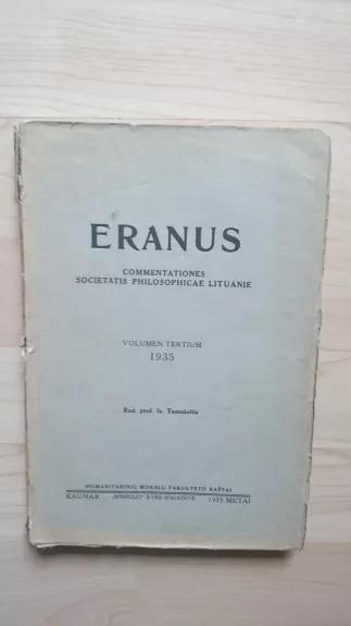 Eranus Volumen Primum