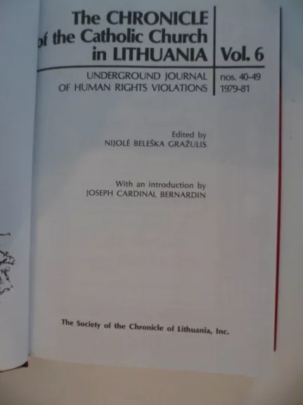 The Chronicle of the Catholic Church in Lithuania