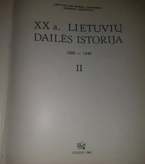 XX a. Lietuvių dailės istorija (2 tomai)
