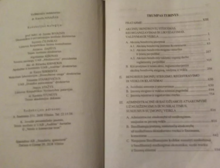 Verslo & komercinė teisė 2001` 4-6