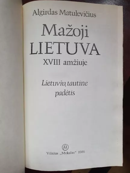 Mažoji Lietuva XVIII amžiuje