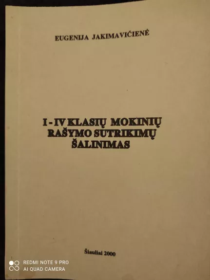 I-IV klasių mokinių rašymo sutrikimų šalinimas