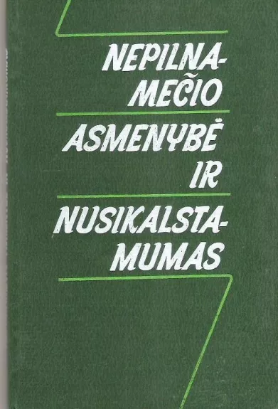 Nepilnamečio asmenybė ir nusikalstamumas