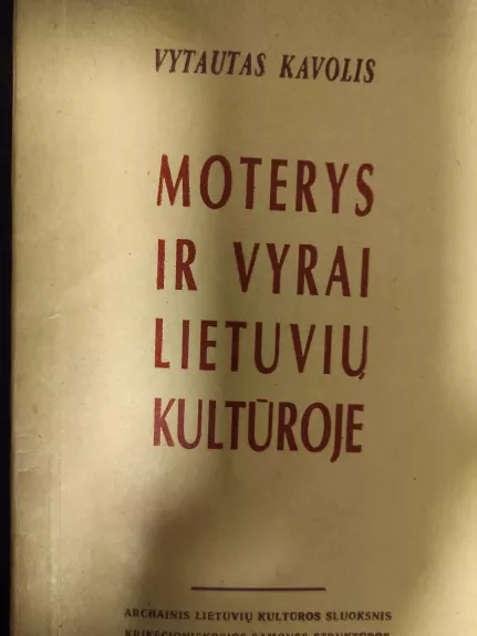 Moterys ir vyrai lietuvių kultūroje
