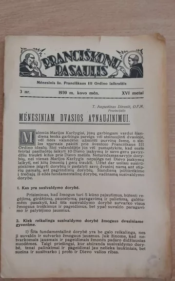 Pranciškonų pasaulis 1939 Nr. 3