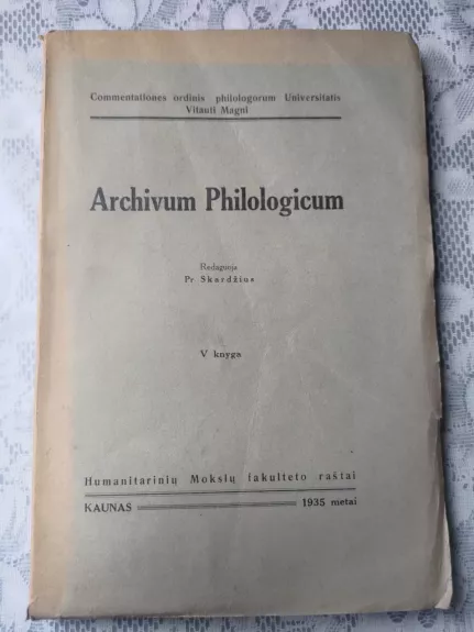Archivum philologicum V knyga