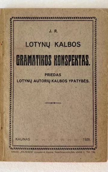 Lotynų kalbos gramatikos konspektas