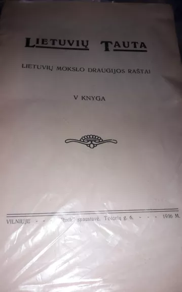 Lietuvių tauta. V knyga