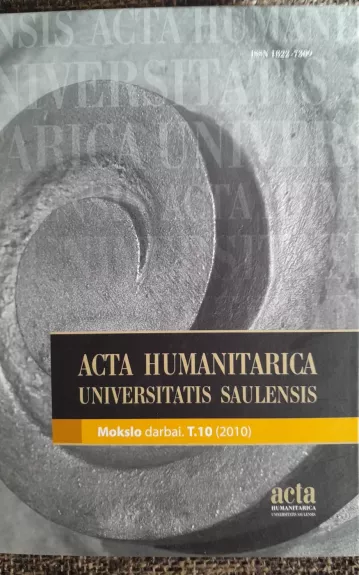 Acta humanitarica universitatis Saulensis: Turgus kultūroje