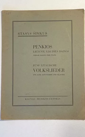 Stasys Šimkus – Penkios Liaudies Dainos - natos gaidos - 1929m.