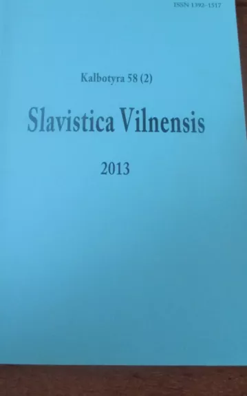 Slavistica Vilnensis Kalbotyra 58 (2)