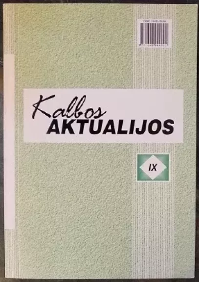 Kalbos aktualijos IX