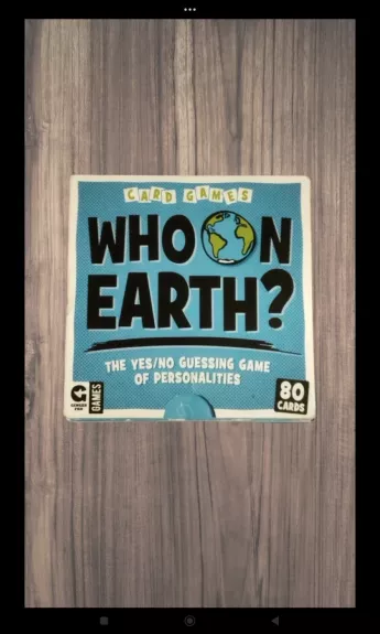 Stalo kortų žaidimas "Who on earth?"