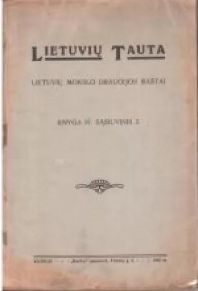 Lietuvių tauta - Lietuvių mokslo draugijos raštai,  Knyga IV. sąsiuvinys 2