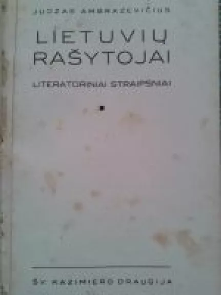 Lietuvių rašytojai. Literatūriniai straipsniai