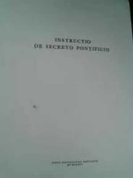 Instructio de Secreto Pontificio