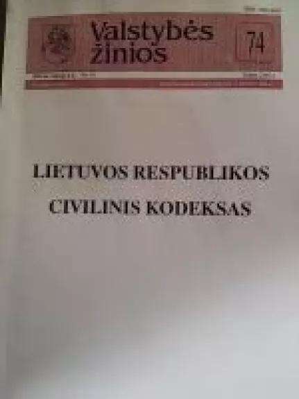 LR Civilinis kodeksas 2000-09-06