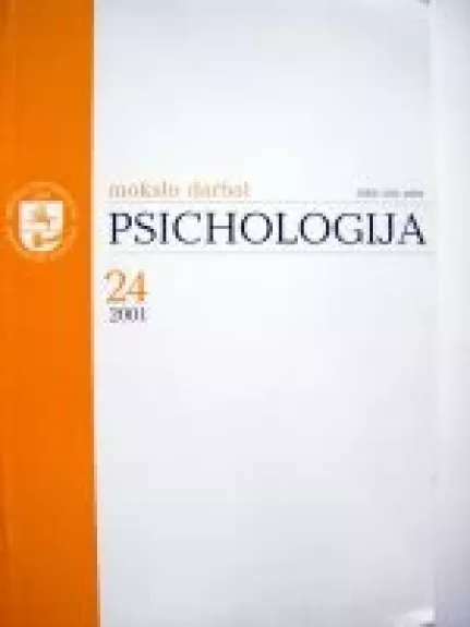 Psichologija: mokslo darbai 24/2001