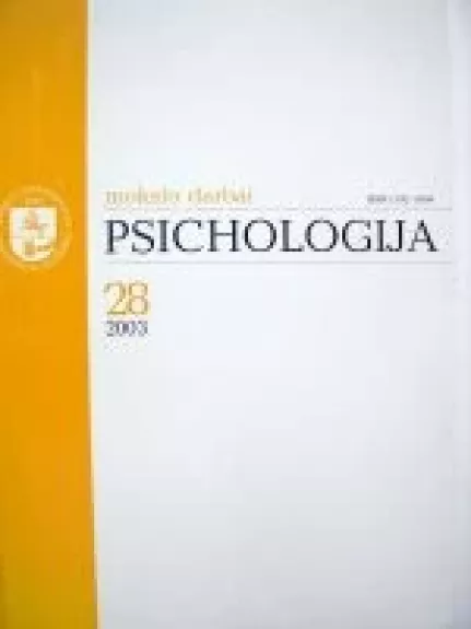 Psichologija: mokslo darbai 28/2003