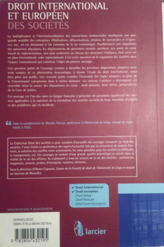 Droit international et europeen des societes - Autorių Kolektyvas, knyga