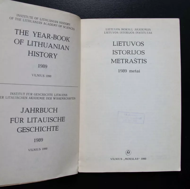 Lietuvos istorijos metraštis 1989 - Autorių Kolektyvas, knyga