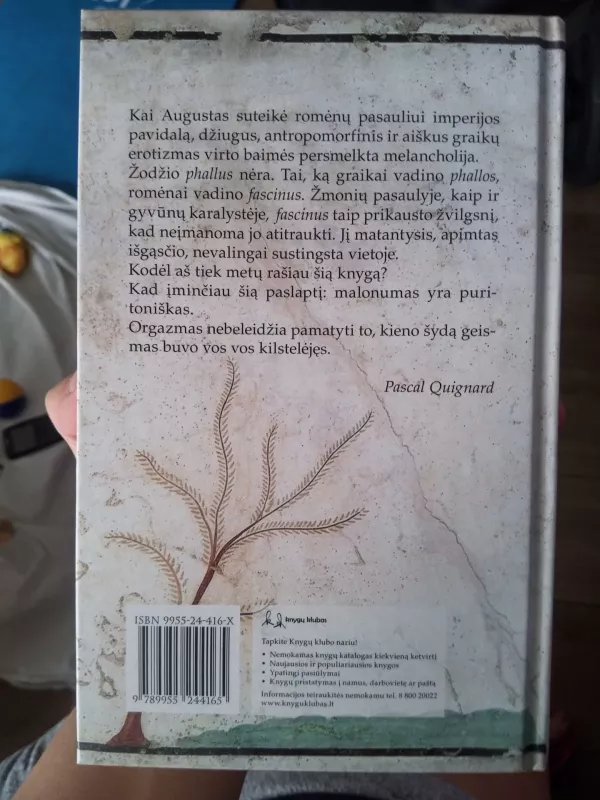 Seksas ir baimė - Pascal Quignard, knyga