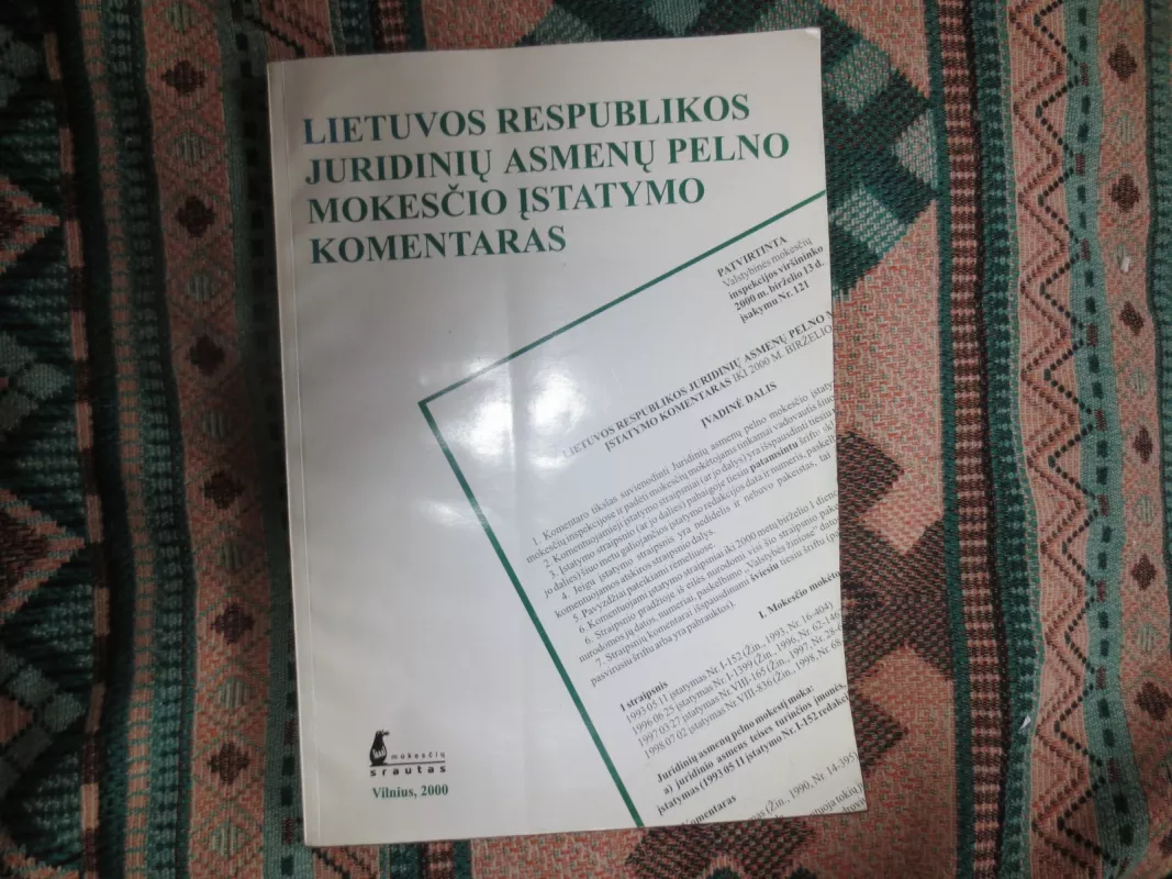Lietuvos respublikos juridinių asmenų pelno mokesčio įstatymo komentaras - Autorių Kolektyvas, knyga