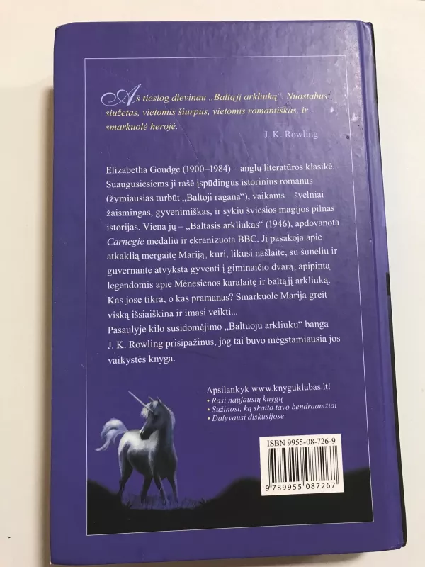 Baltasis arkliukas - Elizabeth Goudge, knyga