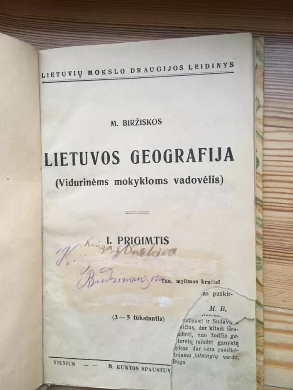 Lietuvos geografija - M. Biržiška, knyga