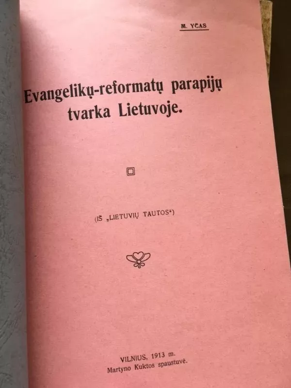 Evangelikų-reformatų parapijų tvarka Lietuvoje - Martynas Yčas, knyga
