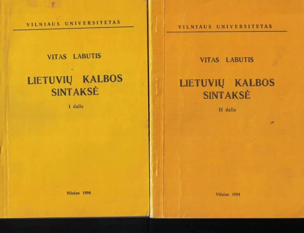 Lietuvių kalbos sintaksė (2 dalys) - V. Labutis, knyga