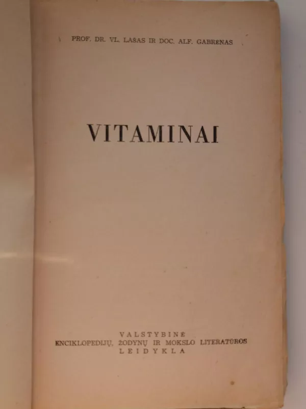 Vitaminai - V. Lašas, knyga