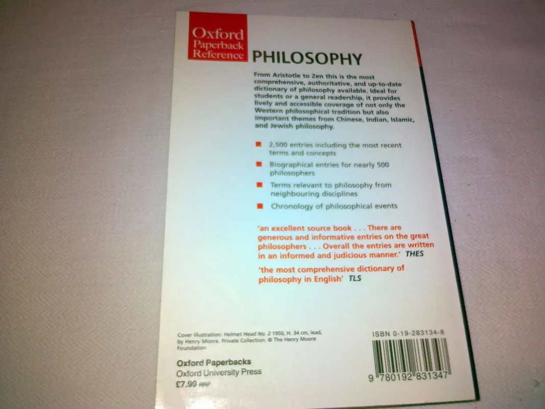 The Oxford Dictionary of Philosophy - Simon Blackburn, knyga