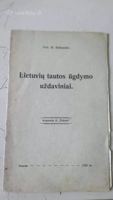 Lietuvių tautos ugdymo uždaviniai - Stasys Šalkauskis, knyga