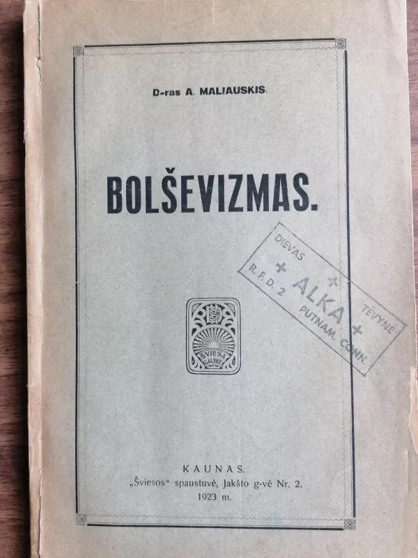 Bolševizmas - A. Maliauskis, knyga