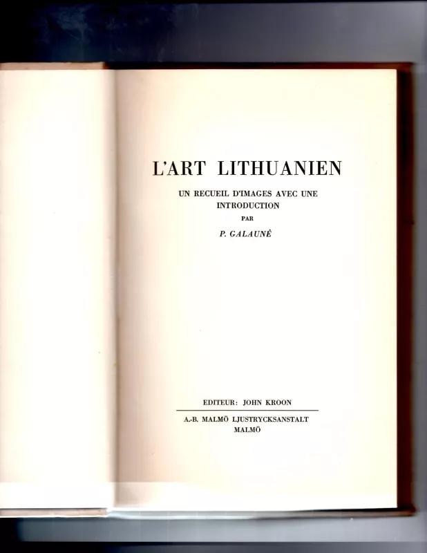 L'art Lithuanien - P. Galaunė, knyga