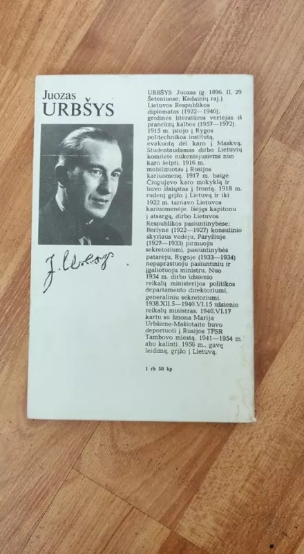 Lietuva lemtingaisiais 1939-1940 metais. - Juozas Urbšys, knyga