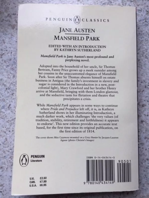 Mansfield park - Jane Austen, knyga