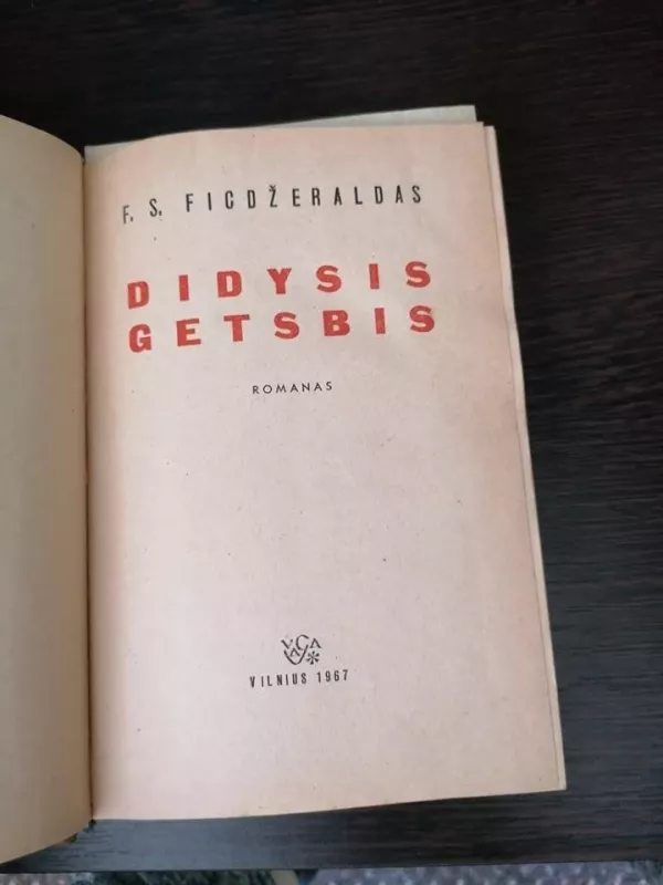 Didysis Getsbis - F.S. Ficdžeraldas, knyga
