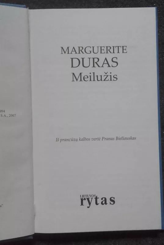 Meilužis - Marguerite Duras, knyga