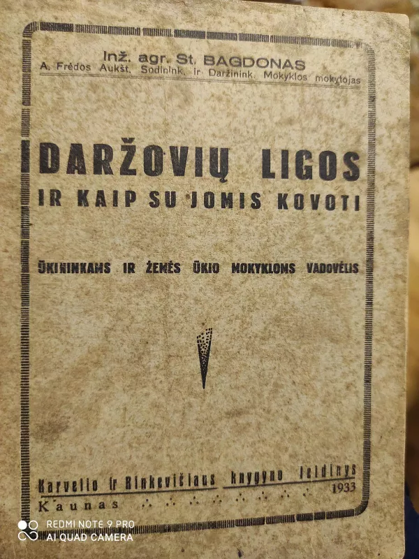 Daržovių ligos ir kaip su jomis kovoti - St. Bagdonas, knyga