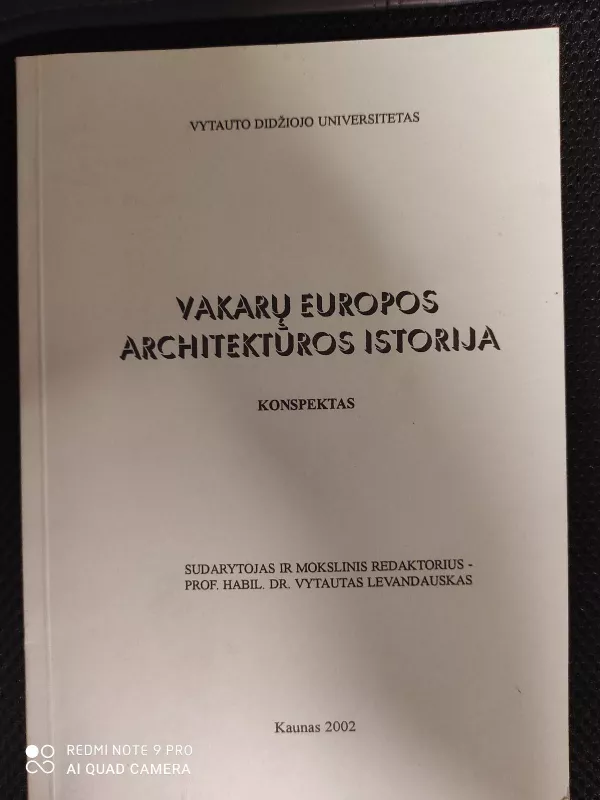VAKARŲ EUROPOS ARCHITEKTŪROS ISTORIJA - Vytautas Levandauskas, knyga