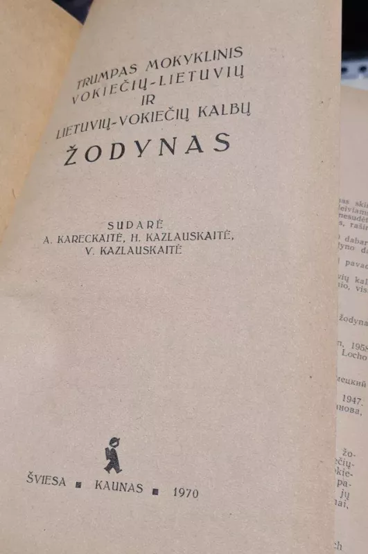 Trumpas mokyklinis vokiečių-lietuvių, lietuvių-vokiečių kalbų žodynas - Autorių Kolektyvas, knyga