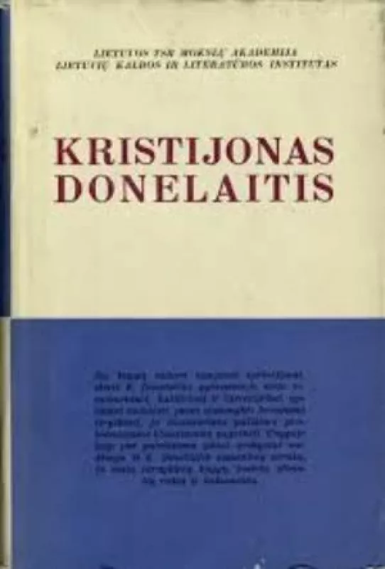 Literatūra ir kalba (VII tomas ) Kristijonas Donelaitis - Autorių Kolektyvas, knyga
