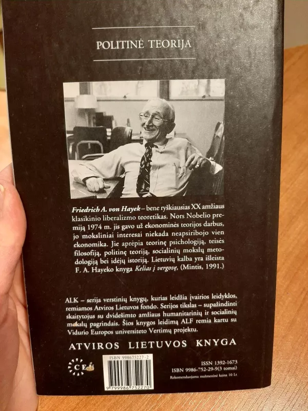 Teisė, įstatymų leidyba ir laisvė I tomas taisyklės ir tvarka - Friedrich A. Hayek, knyga