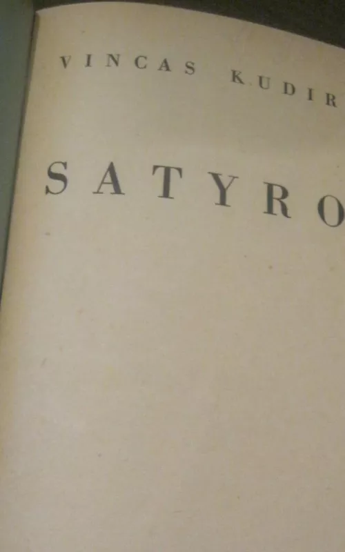 Satyros,1941 - Vincas Kudirka, knyga