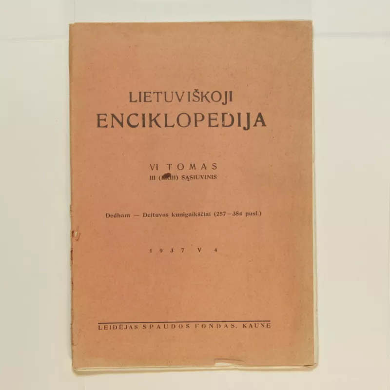 Lietuviškoji enciklopedija (VI tomas III sąsiuvinis) - Vaclovas Biržiška, knyga