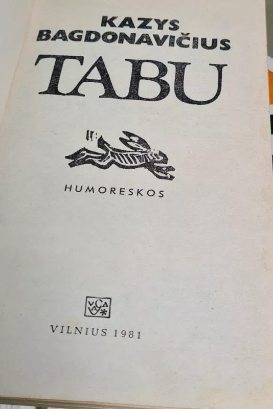 Tabu - Kazys Bagdonavičius, knyga