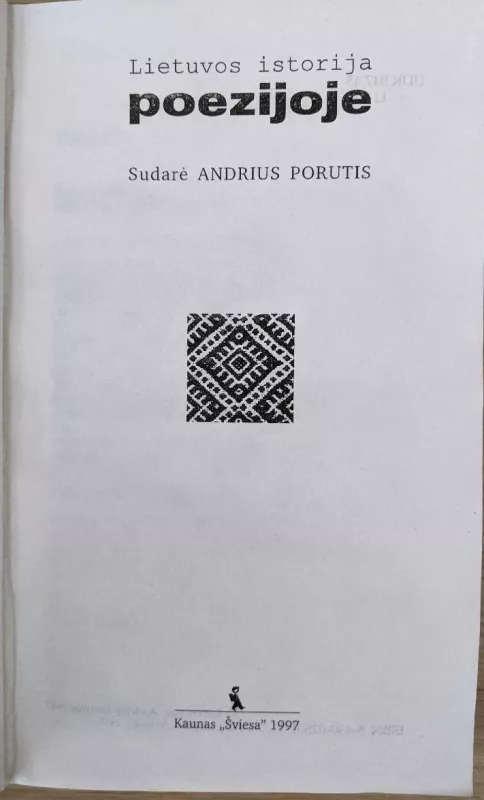 Lietuvos istorija poezijoje - Andrius Porutis, knyga