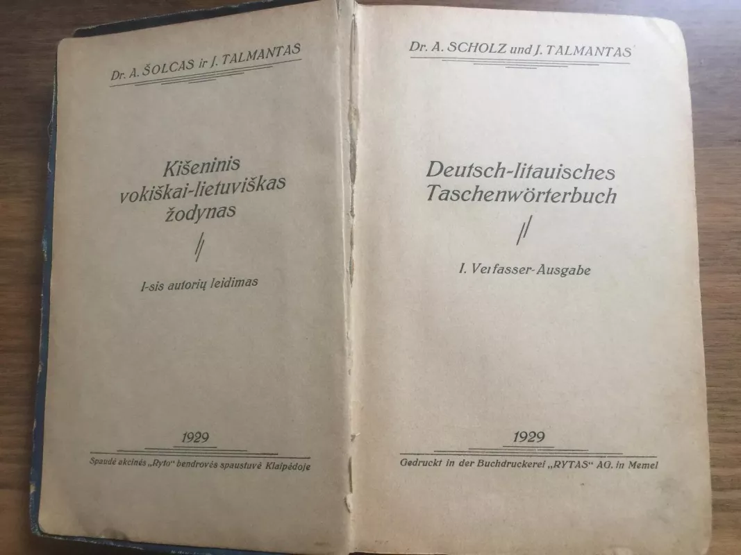 Kišeninis vokiškai-lietuviškas žodynas - A. Šolcas, J.  Talmantas, knyga